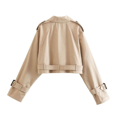 Kakikleurige trenchcoat