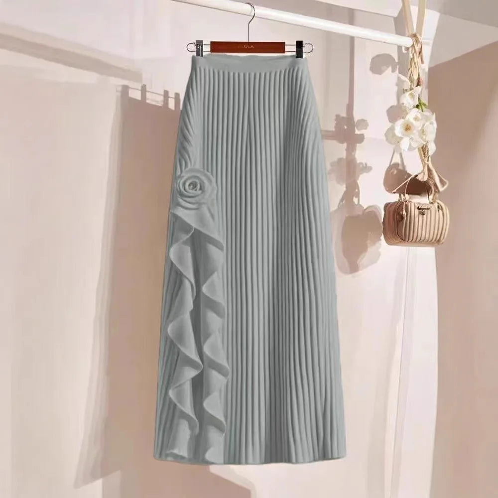 Rosette gebreide midirok