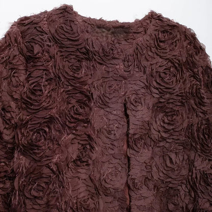 Strukturierte O-Neck-Jacke