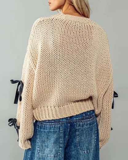 Sasha Schleifen-Strickjacke