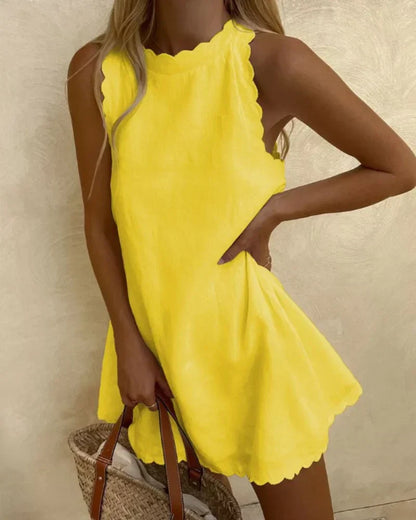 Nathalie | Mouwloze rimpeljurk