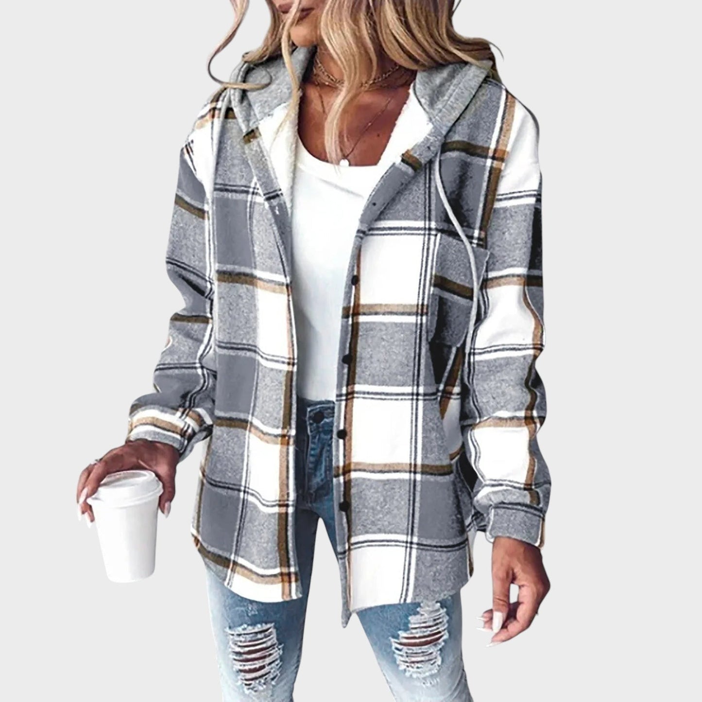SNEŽANA | DAMEN-KAROJACKE MIT KNÖPFEN