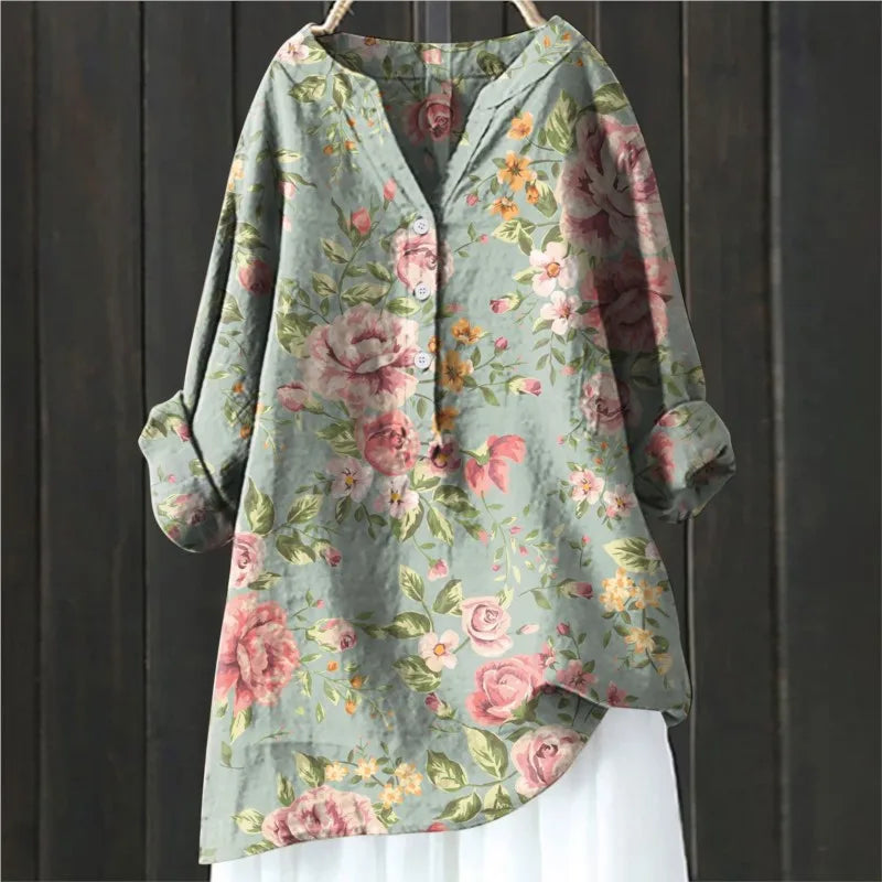 ISALINE IN LANGE BLOEMENBLOUSE