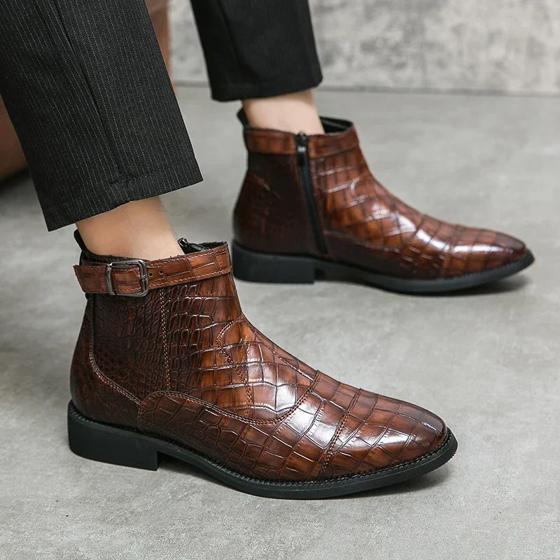 Dylan | Stiefeletten mit Schnalle aus Kunstleder