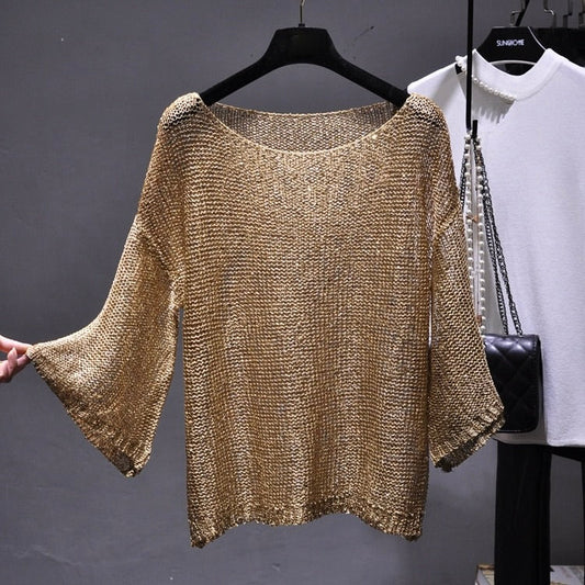 Luxuriöser Paillettenpullover
