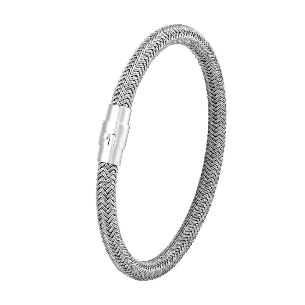 IronCore Draad Manchetknoop Armband – Punk-Geïnspireerde Eenvoudige Stijl in Niet-Vervagend Roestvrijstalen Kabel, Klassiek en Duurzaam Ontwerp voor Mannen