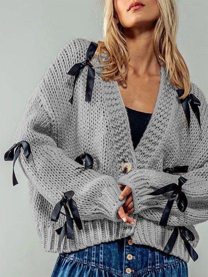 Sasha Schleifen-Strickjacke
