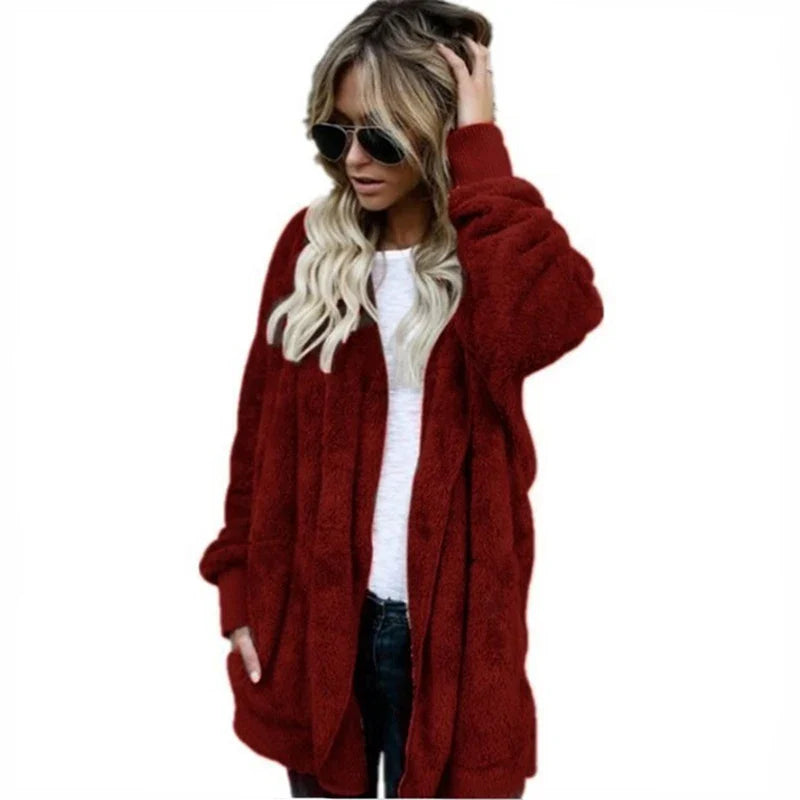 Cathy | Cardigan van dubbellaags fleece voor herfst en winter