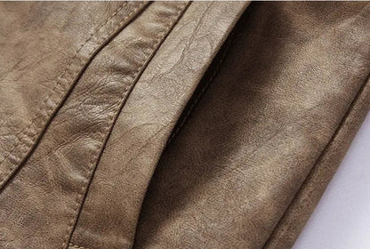 Frederik™ Raw – Braune Lederjacke mit Vintage-Struktur und breiten Schultern