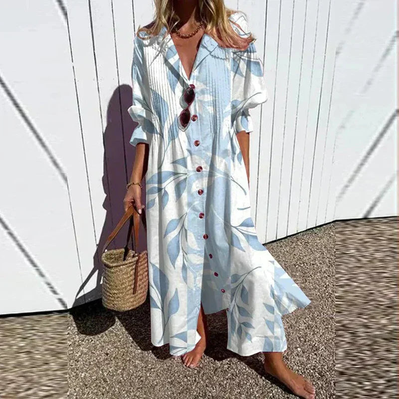 Caitlyn - Bohemian Maxi Jurk met Puffmouwen