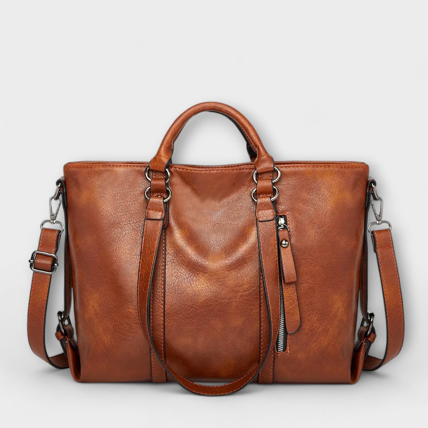 Grote leren handtas