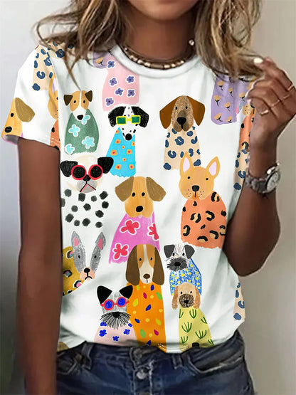 Avrille | Stijlvol T-shirt met hondenmotief