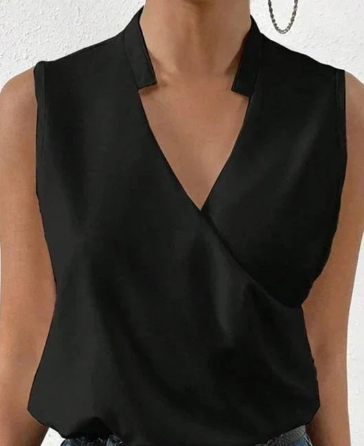 Sarah | Elegantes ärmelloses einfarbiges Top