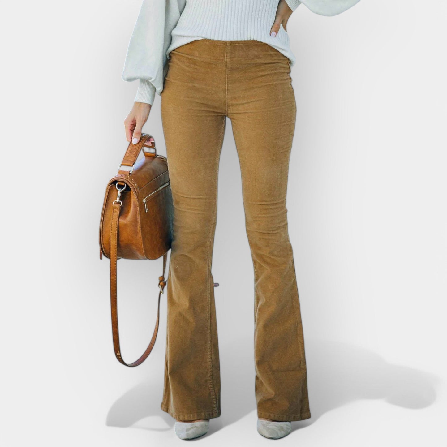 High-Waist Hose mit Schlagbeinen