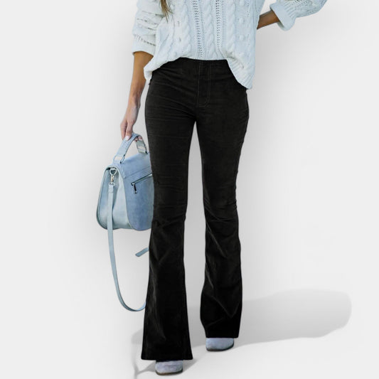 High-Waist Hose mit Schlagbeinen
