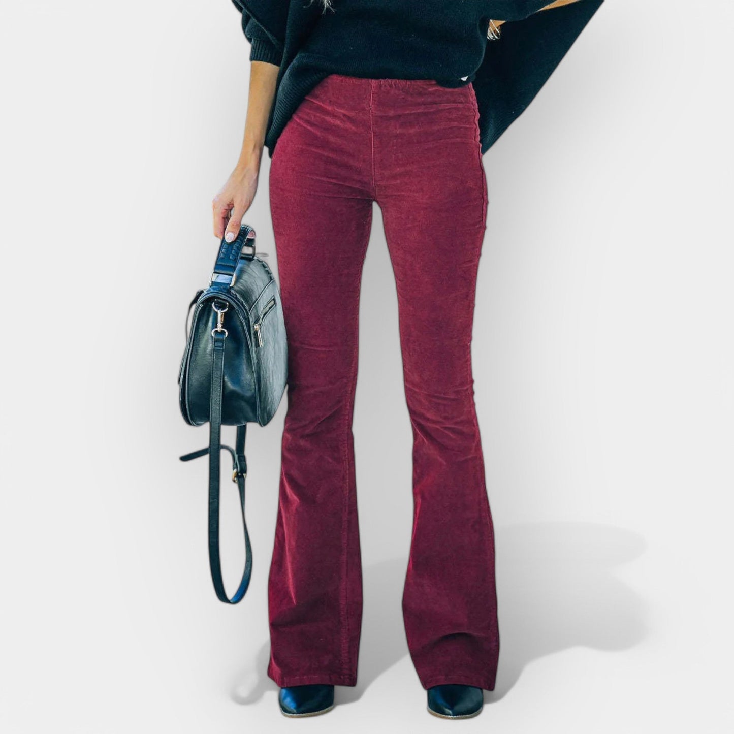 High-Waist Hose mit Schlagbeinen