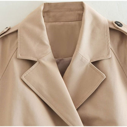Kakikleurige trenchcoat