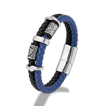 Ferentium Norse Kompas Leren Armband – Viking Stijl Meerlagige Vlecht voor Mannen