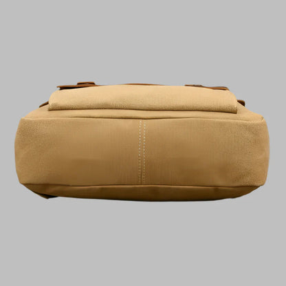 Echte lederen en canvas rugzak | Vintage College Laptop Rugzak
