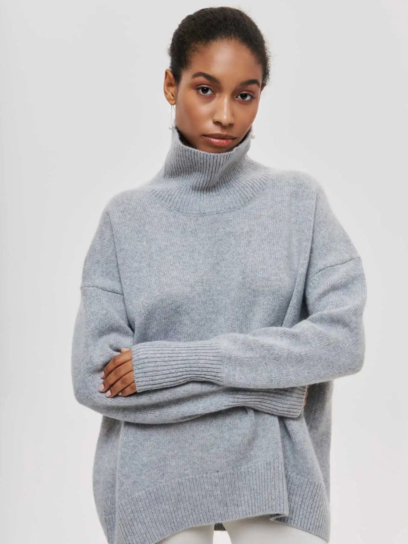 Eden - Oversized coltrui met rolkraag