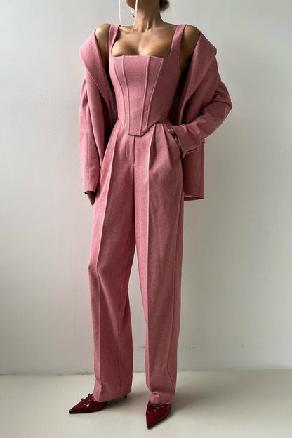 THARAH - Driedelig pak met double-breasted blazer