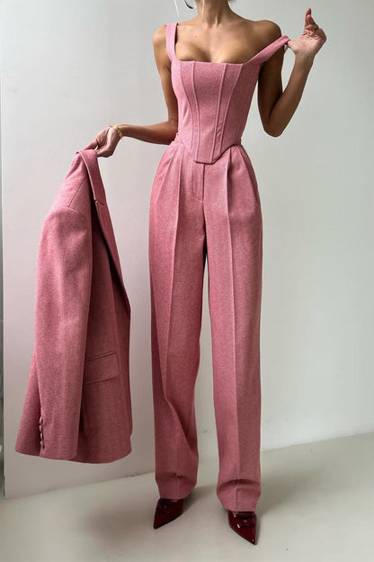 THARAH - Driedelig pak met double-breasted blazer