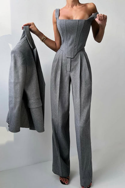 THARAH - Driedelig pak met double-breasted blazer