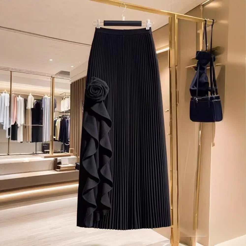 Rosette gebreide midirok