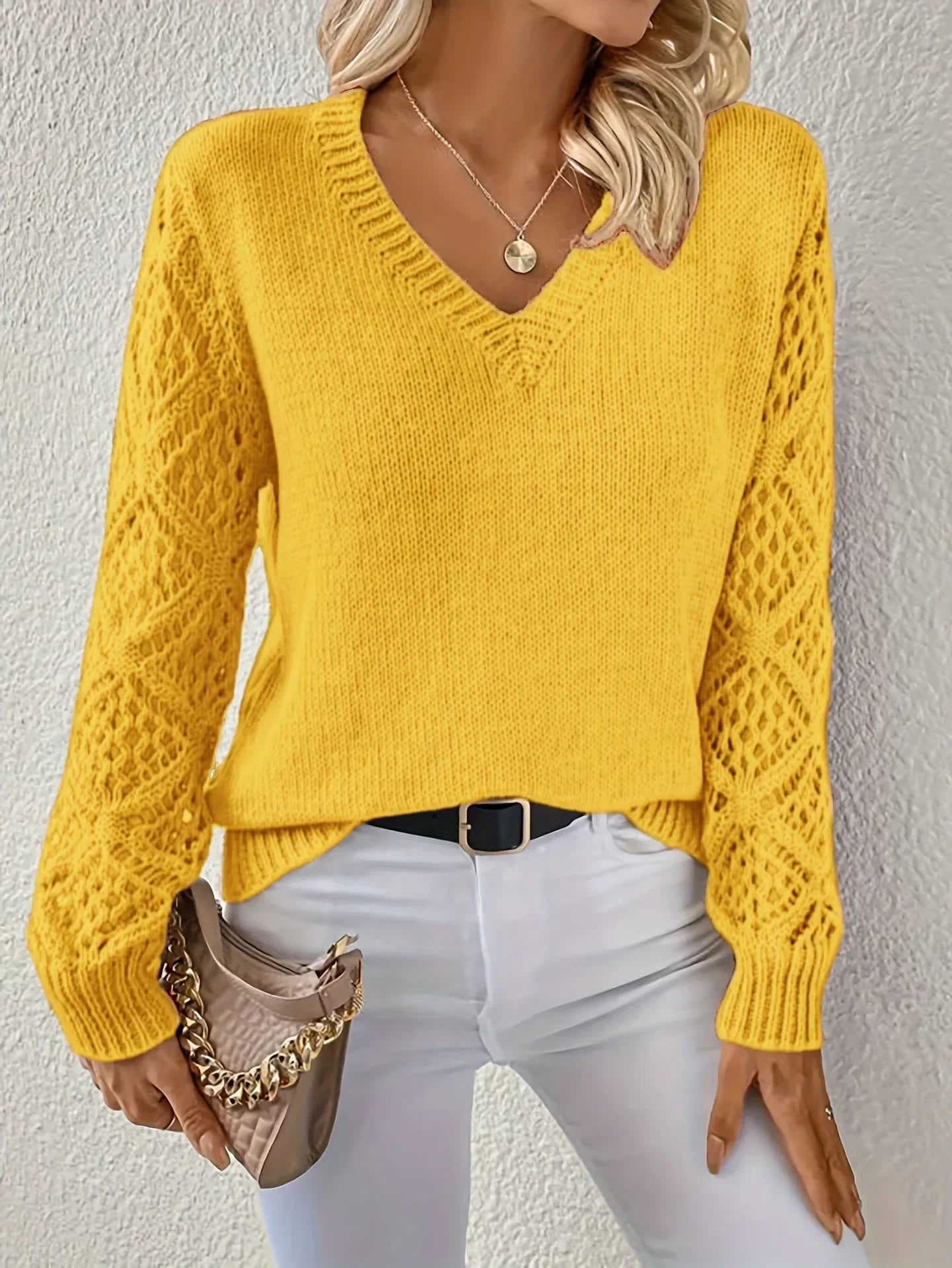 Opale™ | Lässiger Strickpullover mit V-Ausschnitt