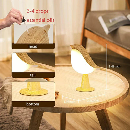 THARAH | Kleurrijke Houten Vogel Tafellamp