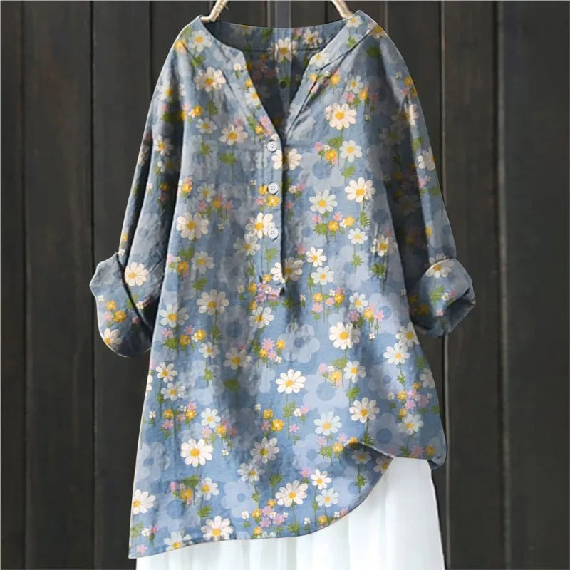 ISALINE IN LANGE BLOEMENBLOUSE