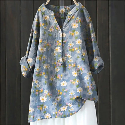 ISALINE IN LANGE BLOEMENBLOUSE