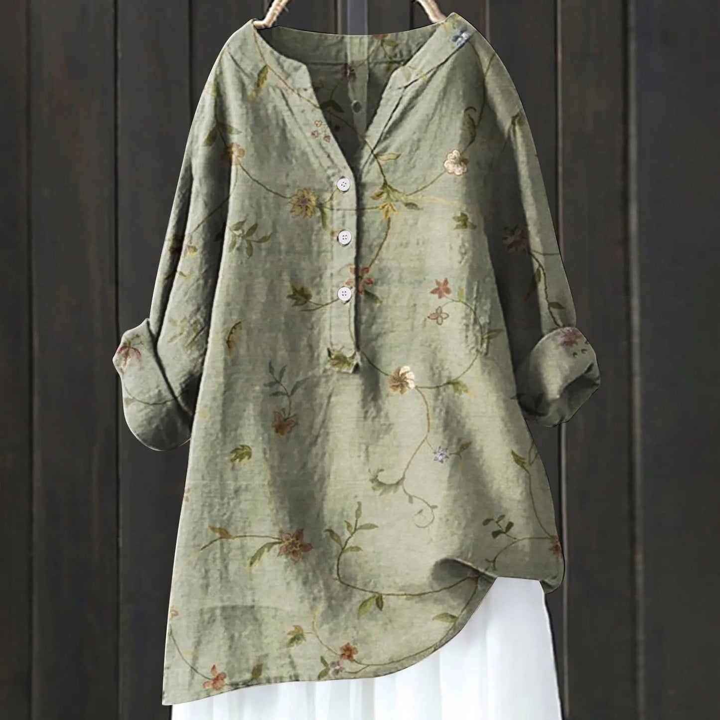 ISALINE IN LANGE BLOEMENBLOUSE