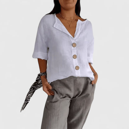 Katherine™ Elegante alledaagse blouse – Ademend comfort voor Canadese zomers