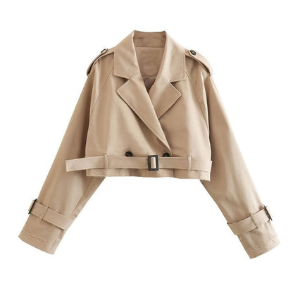 Kakikleurige trenchcoat