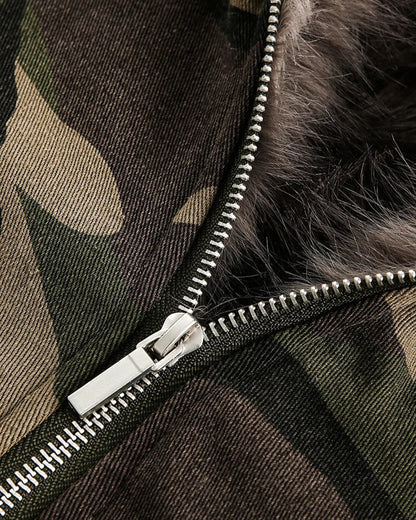 Fleecegefütterte Camouflage-Jacke