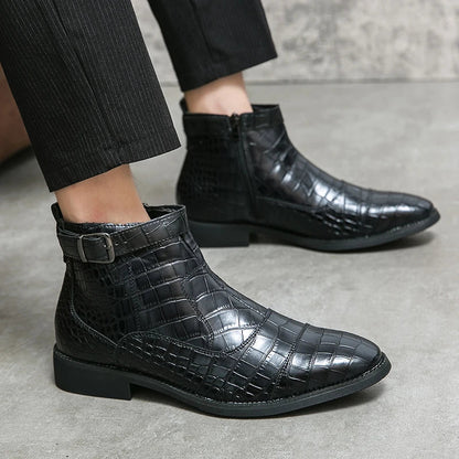 Dylan | Stiefeletten mit Schnalle aus Kunstleder