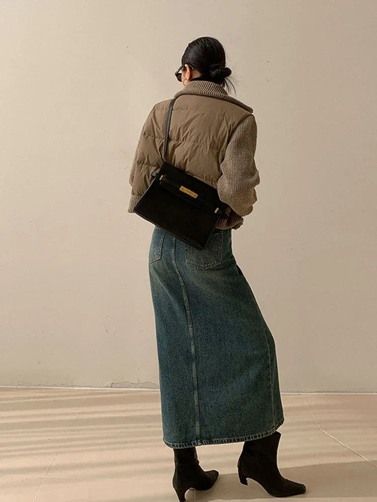 Gebreid patchwork-pufferjack