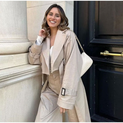 Kakikleurige trenchcoat