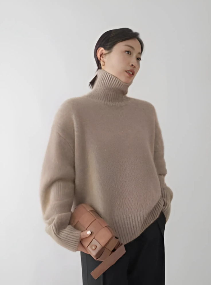 Kayla - Loden pullover, casually knitted