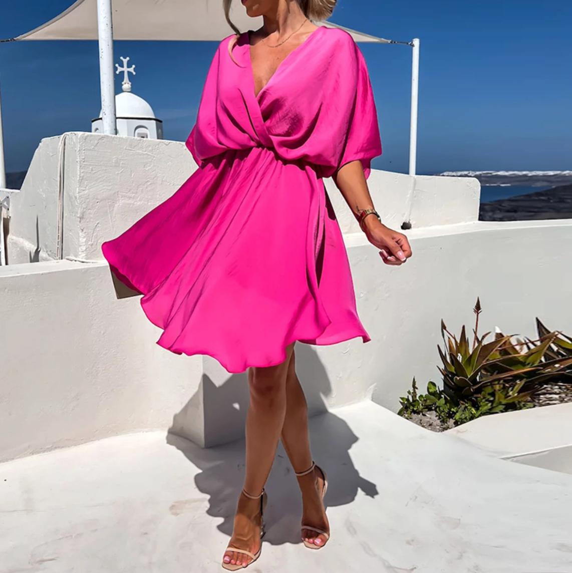 Lennon - Chique Zomerse Mini-jurk met Hoge Taille