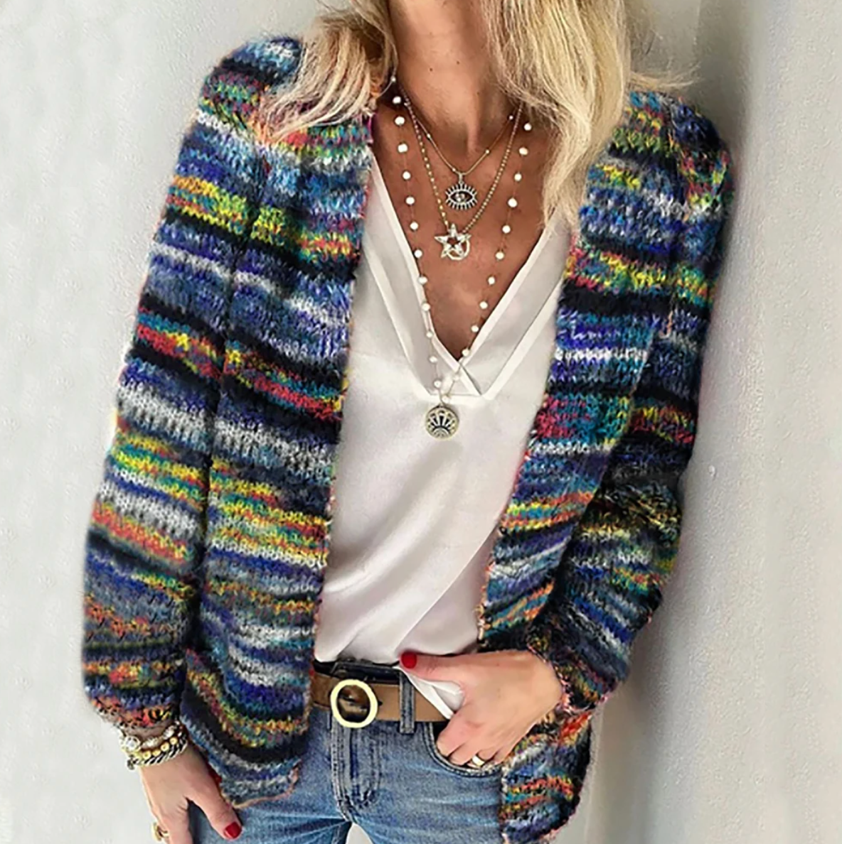 Abigail – Gestreepte cardigan in kleuren