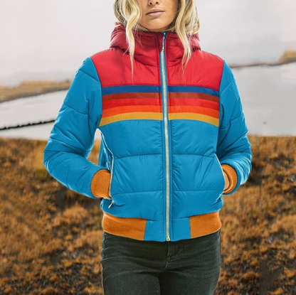 Ines – Retro-Jacke mit Fellkapuze