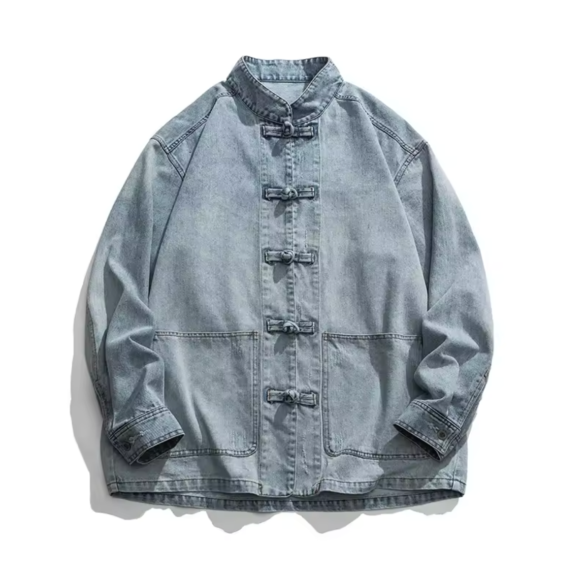 OVERSIZED DENIM JAS MET HOGE KRAAG