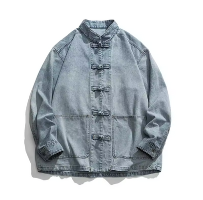 OVERSIZED DENIM JAS MET HOGE KRAAG