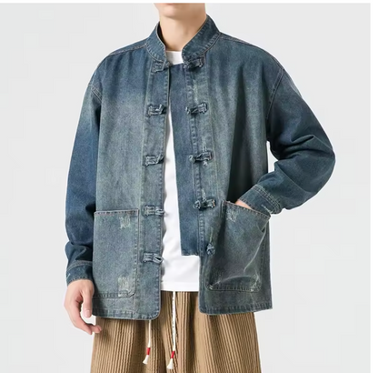 OVERSIZED DENIM JAS MET HOGE KRAAG
