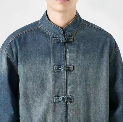OVERSIZED DENIM JAS MET HOGE KRAAG