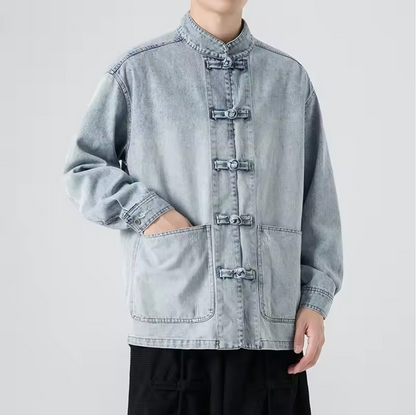OVERSIZED DENIM JAS MET HOGE KRAAG
