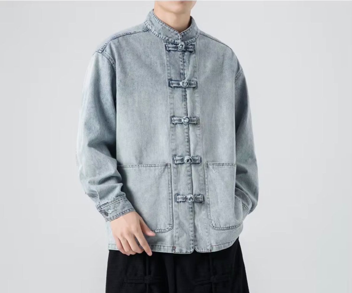 OVERSIZED DENIM JAS MET HOGE KRAAG