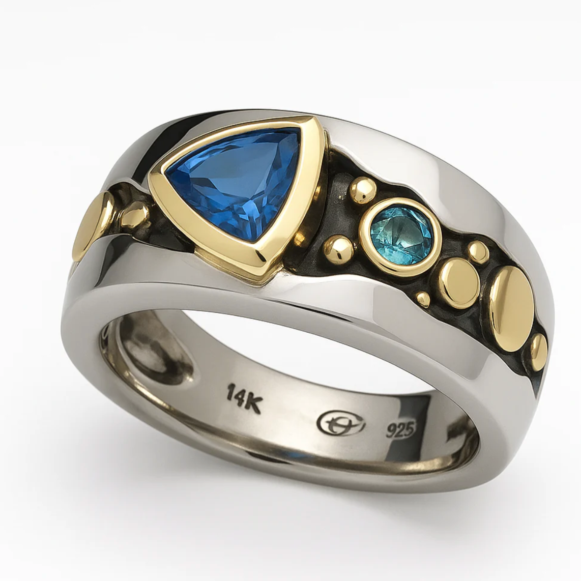 Vintage-Blauer-Zirkonia-Boho-Ring